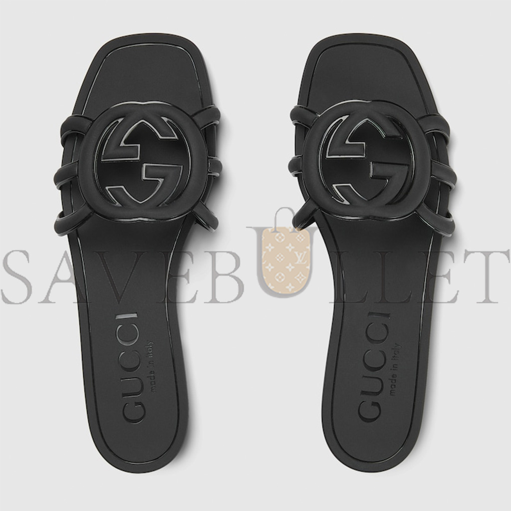 GUCCI WOMEN'S INTERLOCKING G SLIDE SANDAL 780307 GUCCI WOMEN'S INTERLOCKING G SLIDE SANDAL 780307